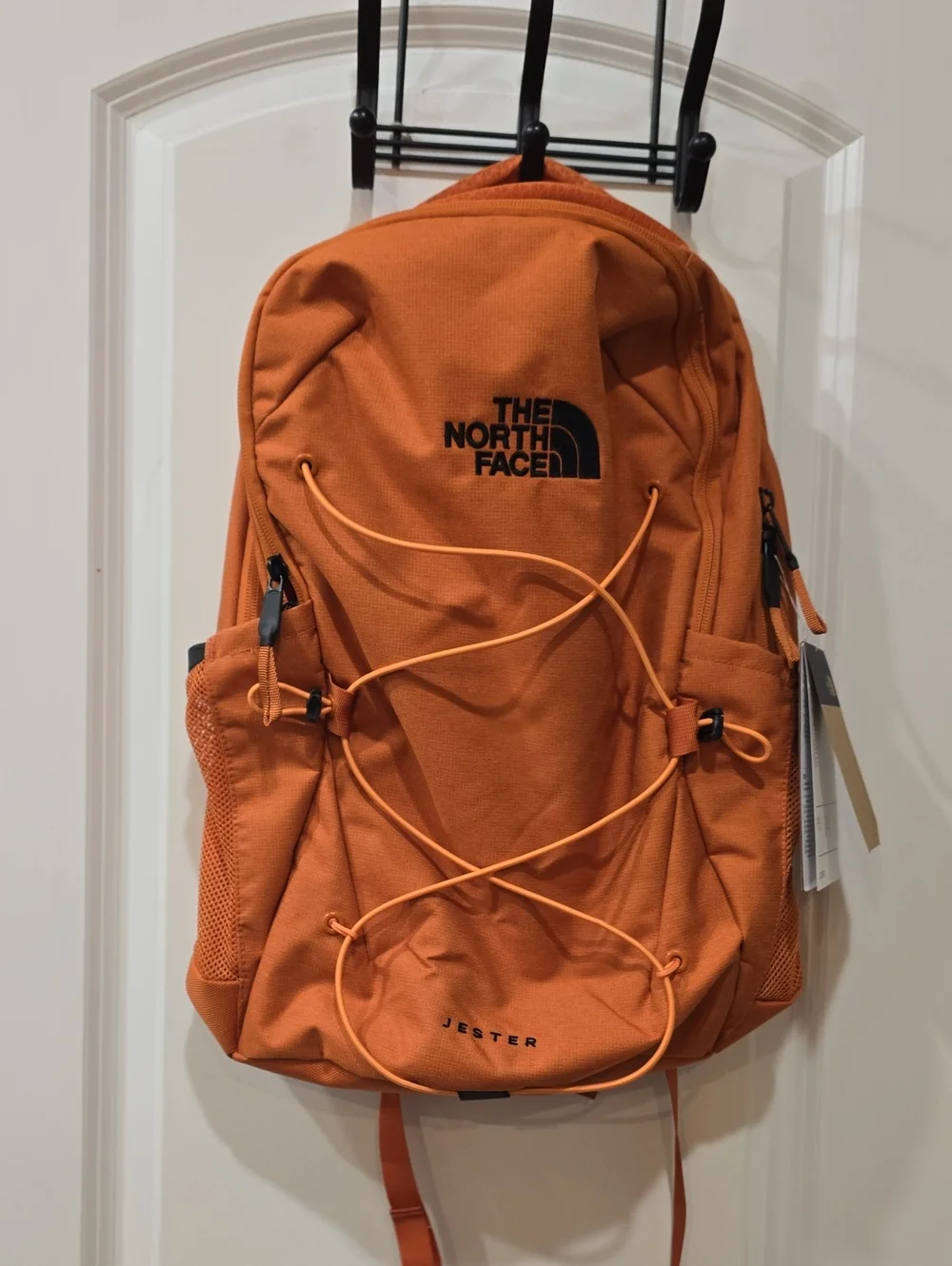 The North Face Jester Backpack- Iron Bronze Dark Heather/Papaya